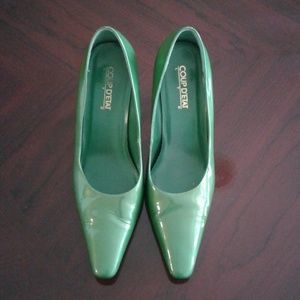 Patent Green Pumps